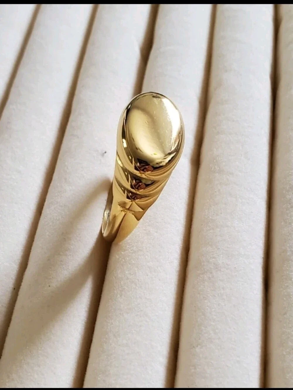 Men's Ever True Vermeil Ion Plated Minimalist Signet Oval Ring Sz 14